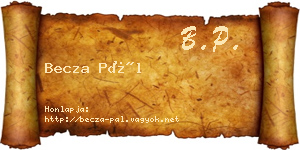 Becza Pál névjegykártya